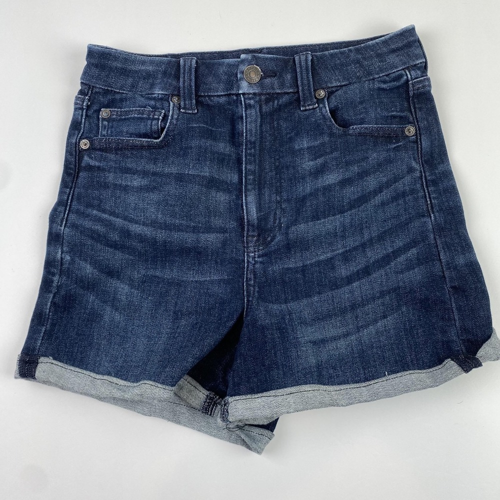 American Eagle Outfitters Curvy Super Hi-Rise Shorts Womens 4 (25x2) Blue Denim